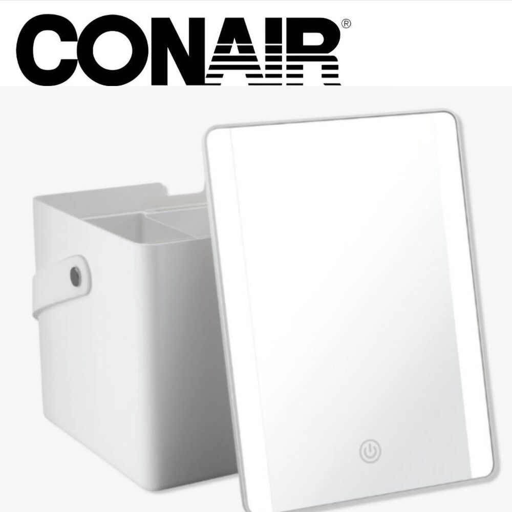 Conair LED-Lighted Storage Vanity Touchscreen Mirror- White